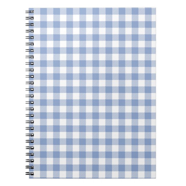 Checked Blue Gingham Classic Pattern Notebook (Front)
