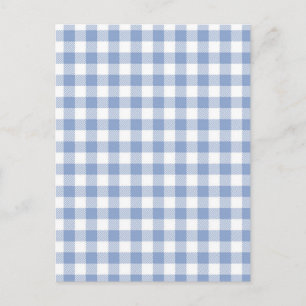 Checked Blue Gingham Classic Pattern Postcard