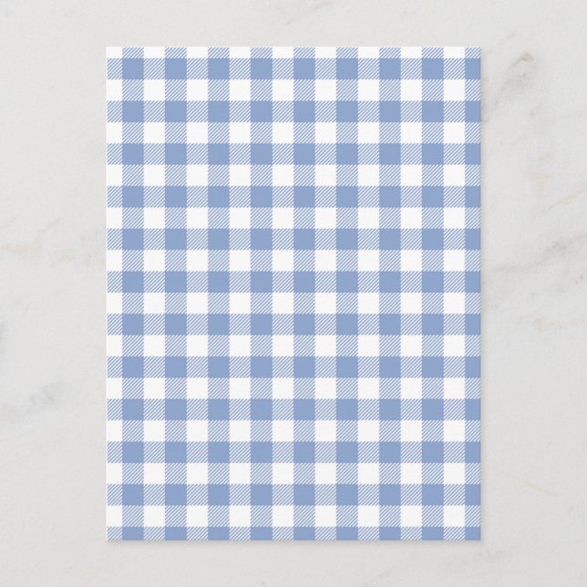 Checked Blue Gingham Classic Pattern Postcard (Front)