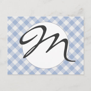 Checked Blue Gingham Classic Pattern Postcard