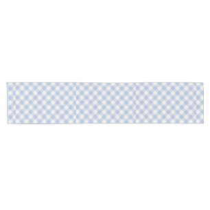 Checked Blue Gingham Classic Pattern Short Table Runner