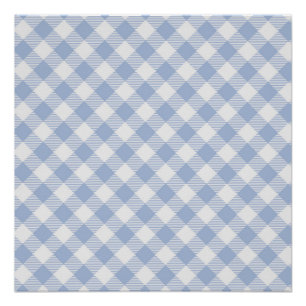 Checked Blue Gingham Classic  Poster