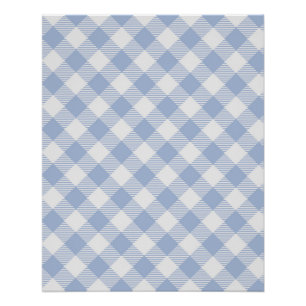 Checked Blue Gingham Classic  Poster