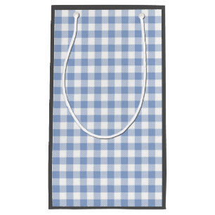 Checked Blue Gingham Classic  Small Gift Bag