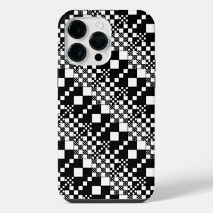 Checked, Checks - Black and White iPhone 14 Pro Max Case