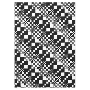 Checked, Checks - Black and White Tablecloth