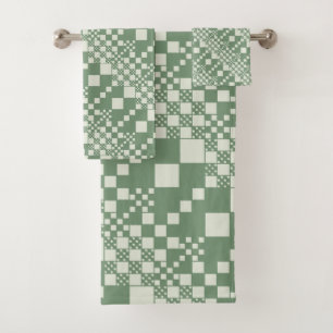Checked, Checks in Green Bath Towel Set