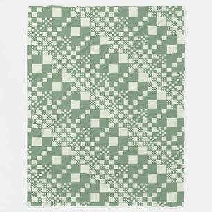 Checked, Checks in Green Fleece Blanket