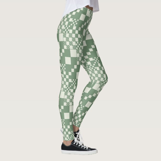 Checked, Checks in Green Leggings (Right)