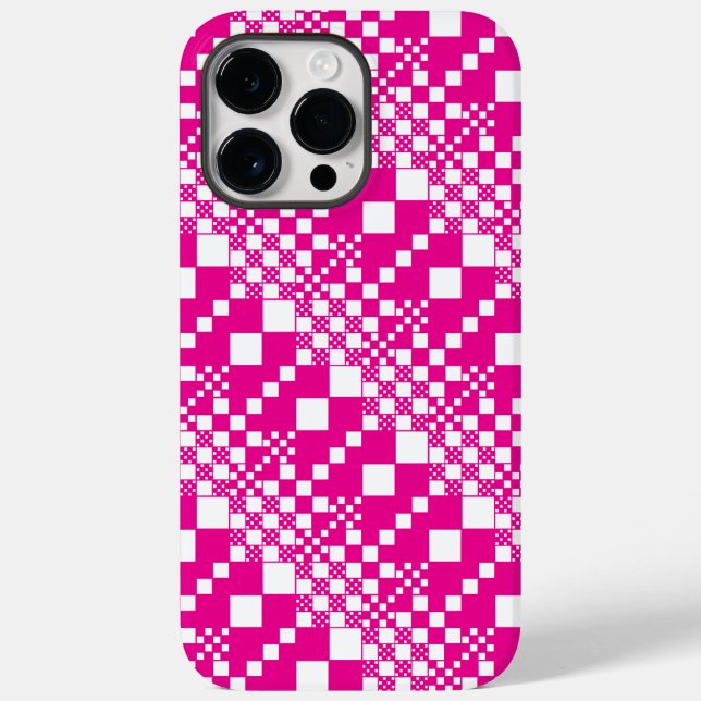 Checked, Checks in Magenta and White Case-Mate iPhone Case (Back)