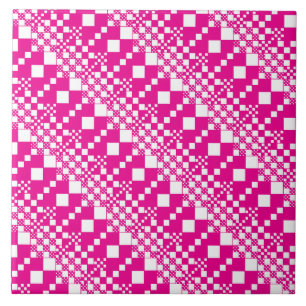 Checked, Checks in Magenta and White Tile