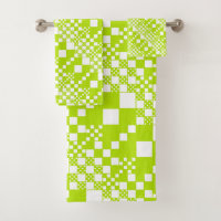 Checked, Checks - Lime Green and White