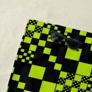Checked, Checks - Lime Green Beach Towel