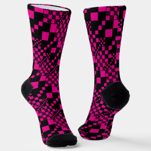 Checked, Checks - Magenta and Black Socks
