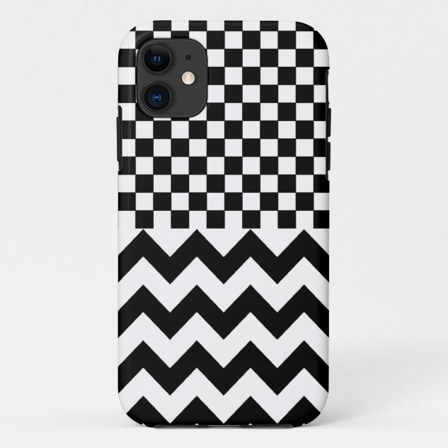 checked & chevron ~ black patterns Case-Mate iPhone case (Back)