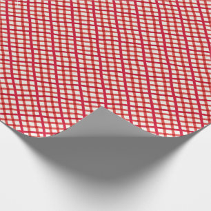 Checked Christmas Wrap in Red Gingham Wrapping Paper