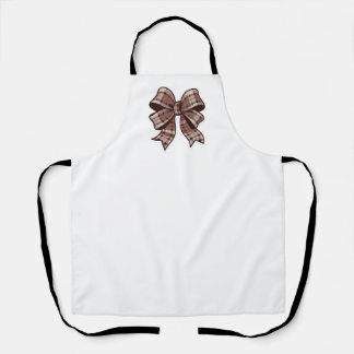 Checked design bow apron