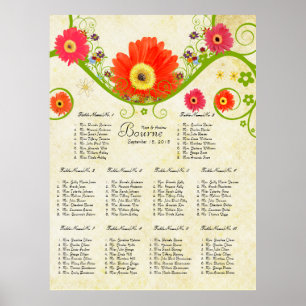 Checked Gerber Daisy Seating Chart 10 Tables