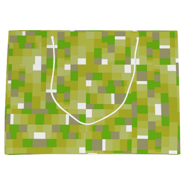 Checked Ginger Lemon Large Gift Bag (Front)