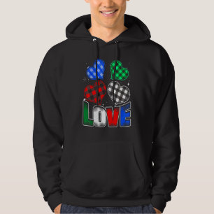Checked Hearts With Love For Couples Valentine's D Hoodie