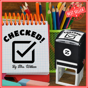 Checked HomeWork Tick Approved Teacher  Self-inking Stamp