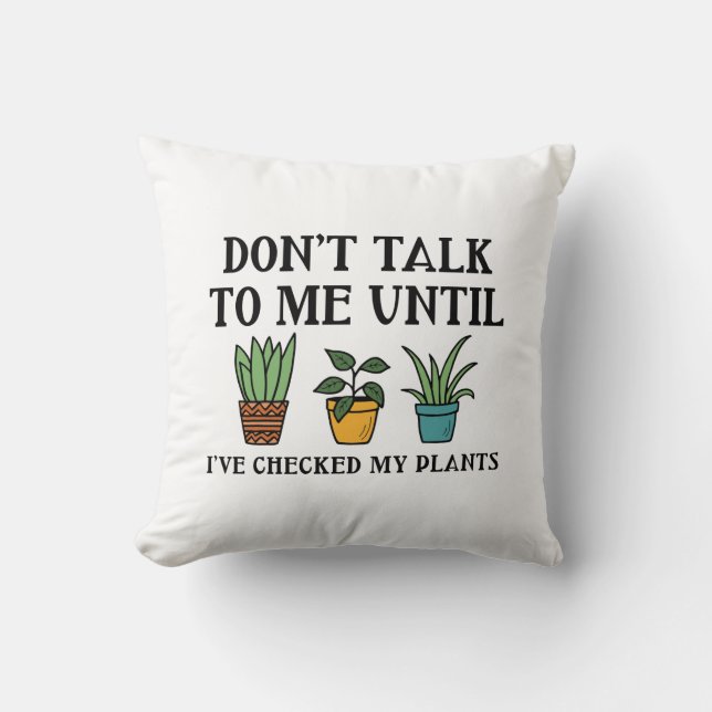 Checked My Plants Cushion (Front)