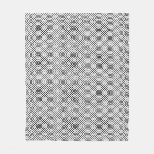 Checked pattern diagonal 2 tones w OffWhite Fleece Blanket (Front)
