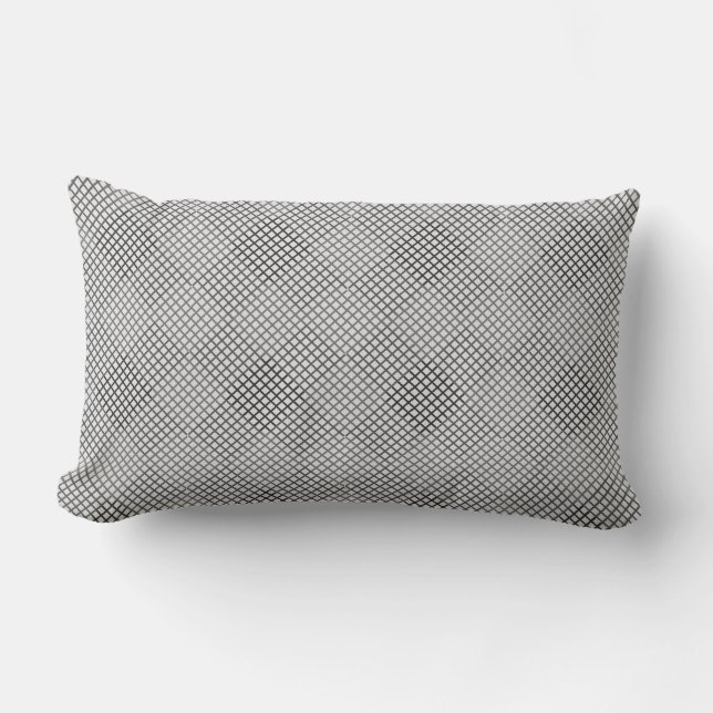 Checked pattern diagonal 2 tones w OffWhite Lumbar Cushion (Front)