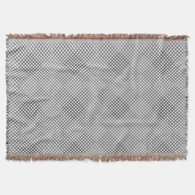 Checked pattern diagonal 2 tones w OffWhite Throw Blanket (Front)