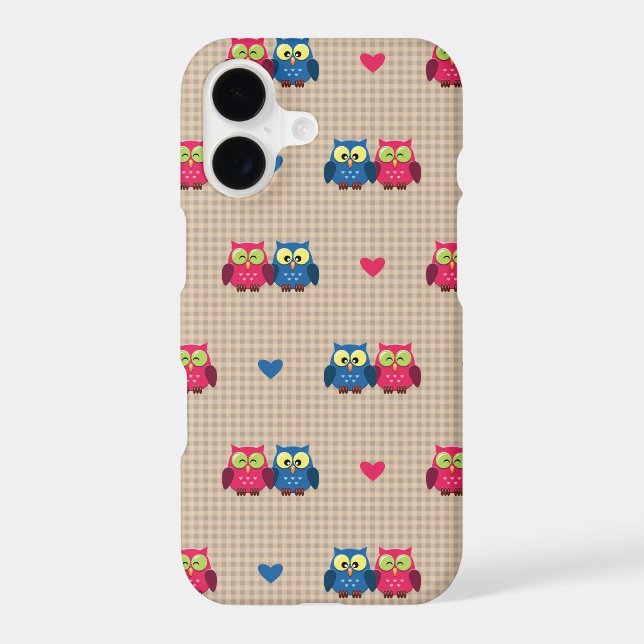 Checked pattern with love owls (Back)