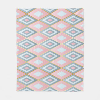 Checked rhombus shapes, geometric pattern. fleece blanket