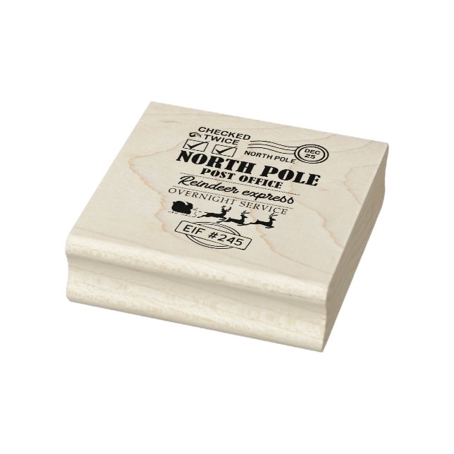 Checked Twice North Pole Post Office Rubber Stamp (Stamp)