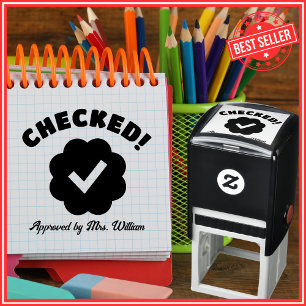 Checked Work Verified Tick Teacher Self-inking Stamp