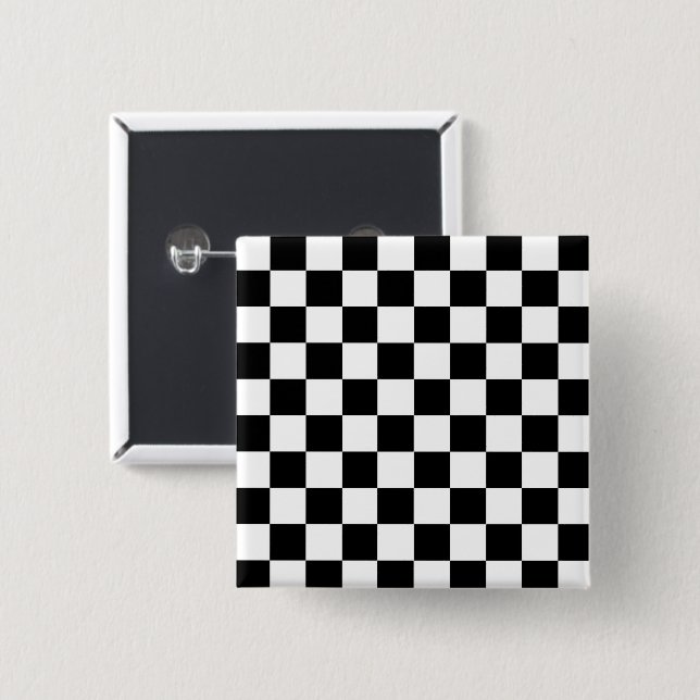 Checker Flag   15 Cm Square Badge (Front & Back)