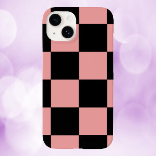 Checker Pattern Pink and Black Squares Case-Mate iPhone 14 Case
