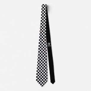 Checkerboard - Black White - Emo - Neck Tie