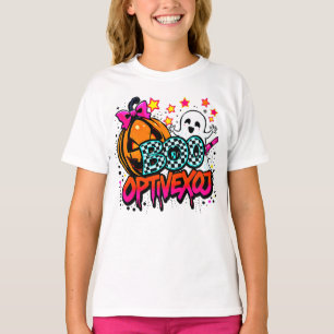Checkerboard BOO! Ghost Pumpkin Art T-Shirt