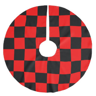 CHECKERBOARD BRUSHED POLYESTER TREE SKIRT