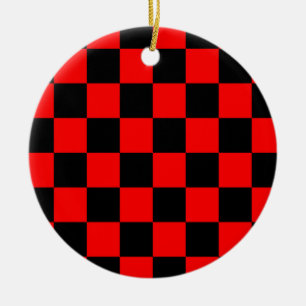 CHECKERBOARD CERAMIC TREE DECORATION