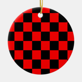 CHECKERBOARD CERAMIC TREE DECORATION