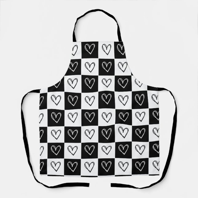 Checkerboard Hearts Apron (Front)
