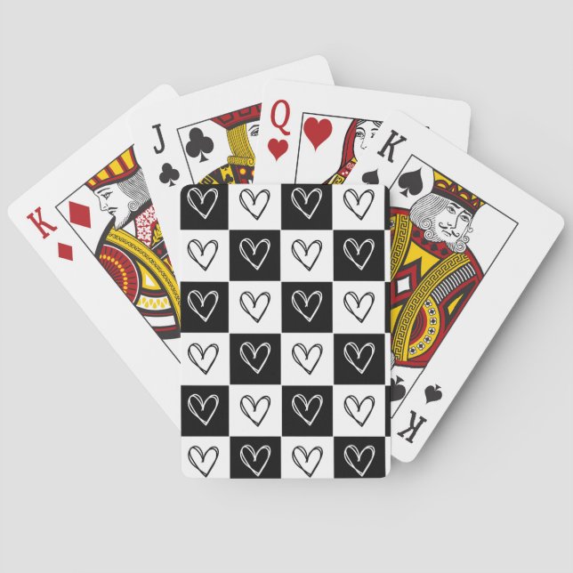 Checkerboard Hearts Playing Cards (Back)