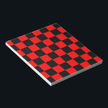 CHECKERBOARD NOTEPAD<br><div class="desc">RED AND BLACK CHECKERBOARD GAME PATTERN DESIGN</div>