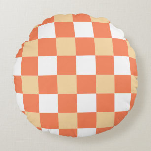 Checkerboard Pattern Round Cushion