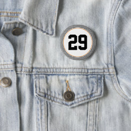 checkerboard sports colors NUMBER team colors 6 Cm Round Badge