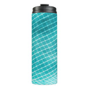 Checkered background textile closeup. thermal tumbler