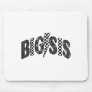 Checkered big sis new sister announcement lightnin mouse mat