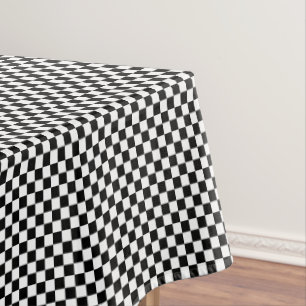 Checkered-Black and White-52x70 COTTON TABLECLOTH