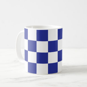 Checkered Blue and White  Coffee Mug