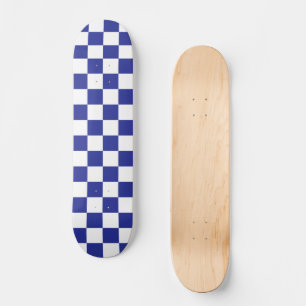 Checkered Blue and White  Skateboard